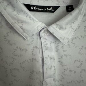 Travis Mathew Men's Light Gray Patterned Polo